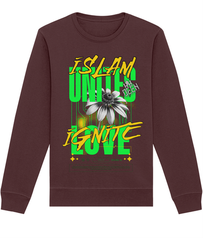Deen Islam unites love ignite Organic Premium Sweatshirts