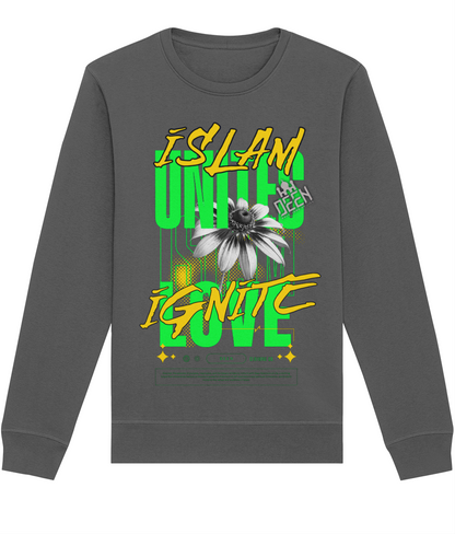Deen Islam unites love ignite Organic Premium Sweatshirts