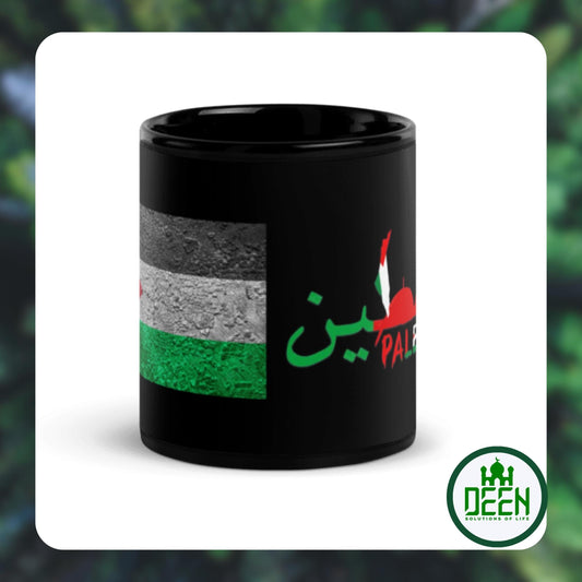Palestine Black Glossy Mug