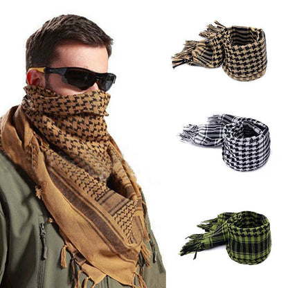 Handsome Arafat Arab Scarf. This Keffiyeh, lightweight and adorned with military-inspired stripes,