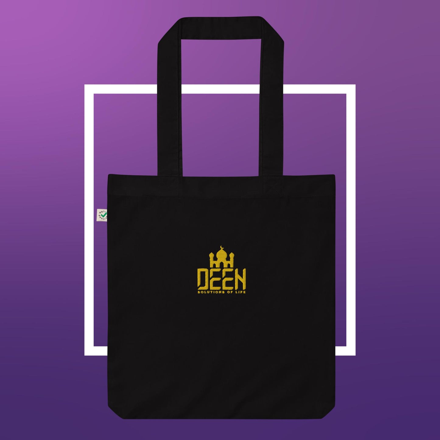 Deen Solutions Of Life Iconic logo Organic fashion tote bag