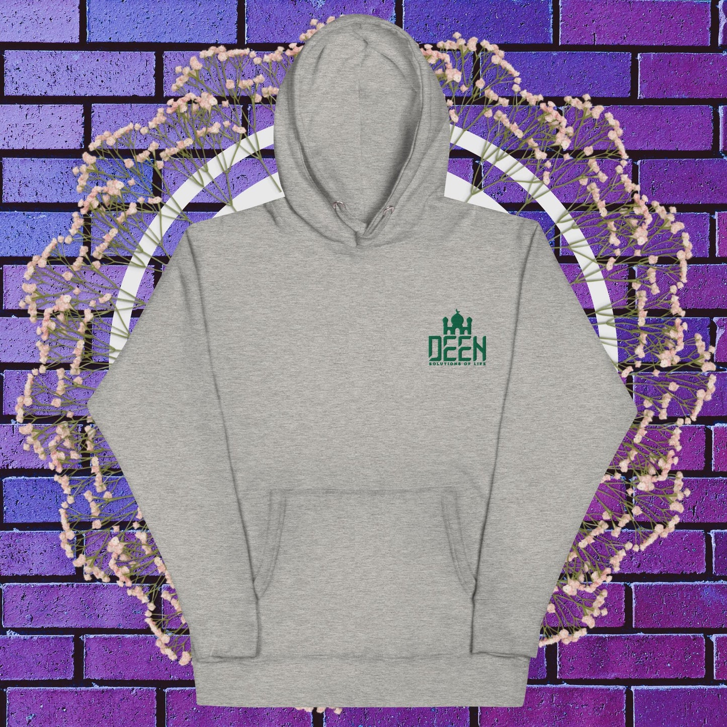 Deen Solutions Of Life Iconic embroidery Green logo Unisex Hoodie